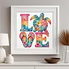 Love Turtle Glass Bead Partial 11CT DIY Stamped Cross Stitch Kits for Beginners Adults Home Decor Cross Stitch Art and Crafts Kits 14.04x14.04in tapestrymarket