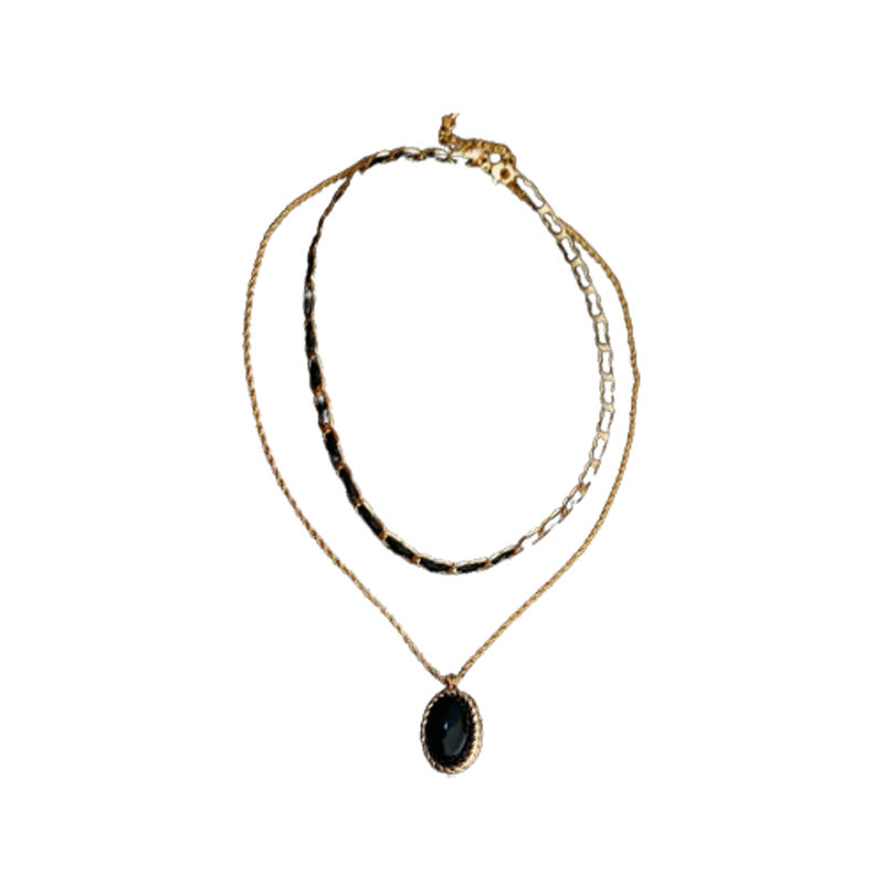 Medieval Ellipse Geometric Copper Electroplating Necklaces