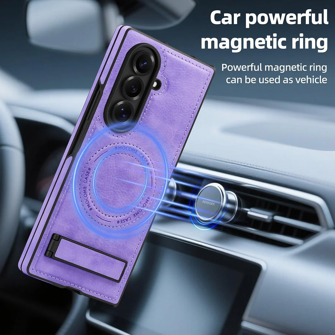Samsung Galaxy Z Fold 6 Leather Case Magnetic Protective Case Holder Phone Case