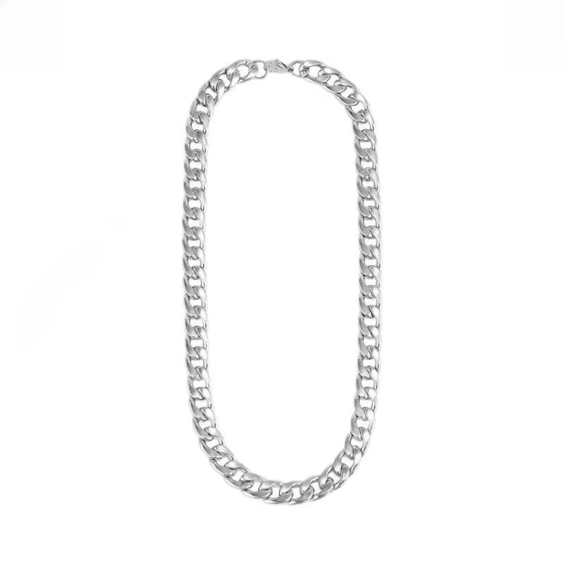 Titanium Steel Necklace Non-fading Thick Chain Cuban Chain Men’s Fashion Punk Style Hip Hop Sweater Chain Accessories