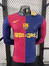 2024/2025 Long Sleeve Player Version Barcelona x Travis Scott Collab Home Football Shirt 1:1 Thai Quality