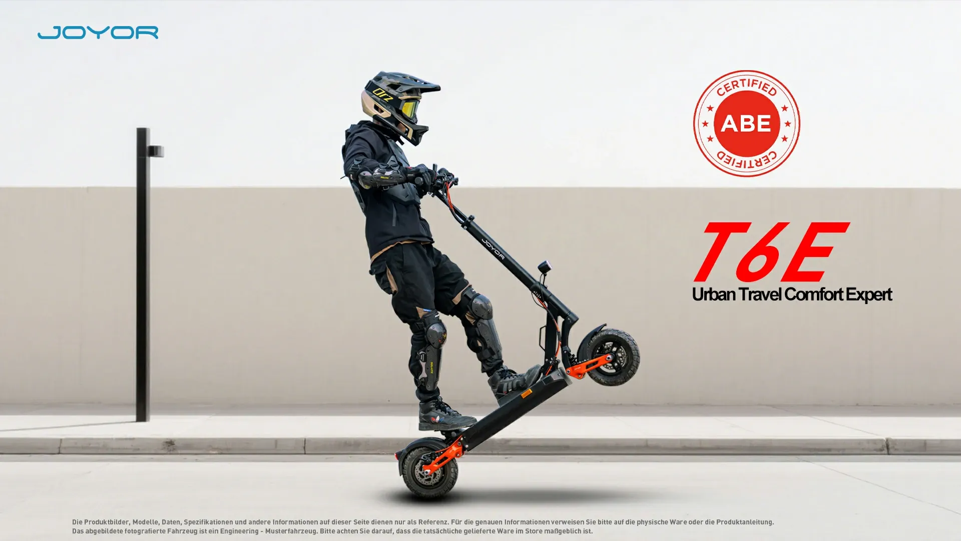 Joyor T6E electric scooter full body showing foldable design