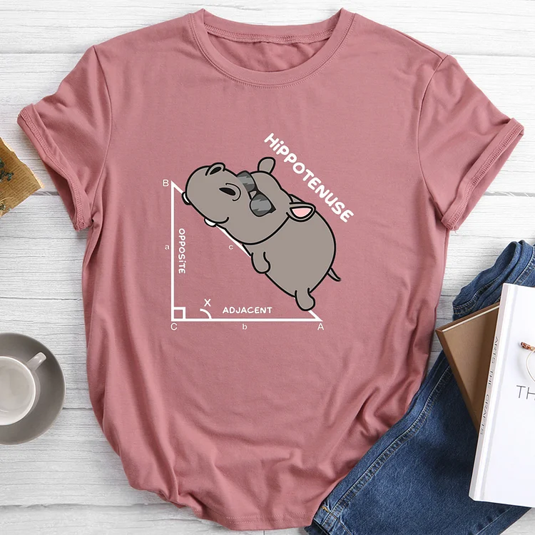 Funny Hippopotenuse Math Teacher T-shirt-015233