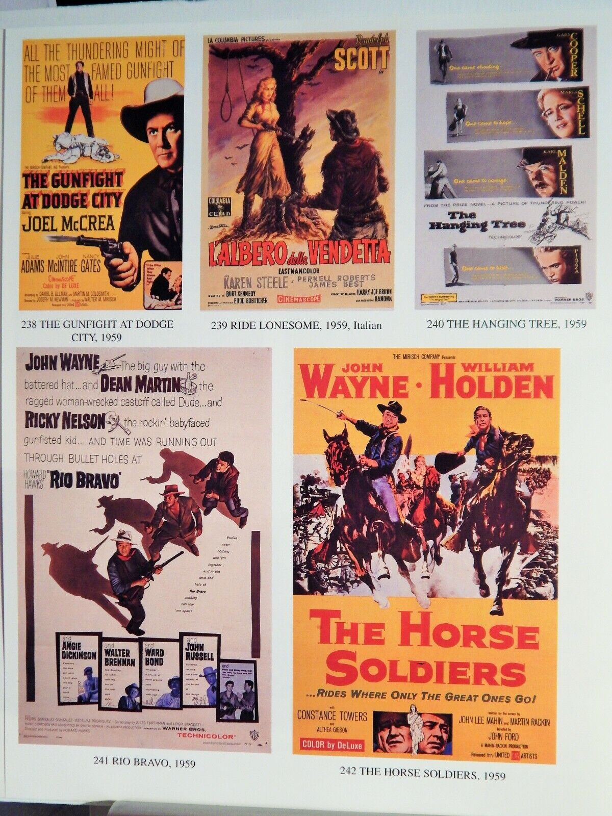 HORSE SOLDIERS / RIO BRAVO / BULLWHIP MOVIE POSTER Photo Poster painting HI-DEF(1998 reprint)