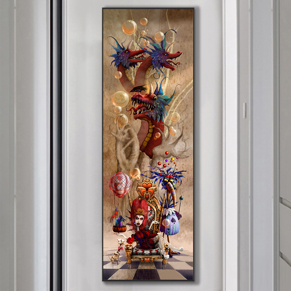 (Big Size)Funny Bird Alice In WonderlandFull Round Diamond Painting 30