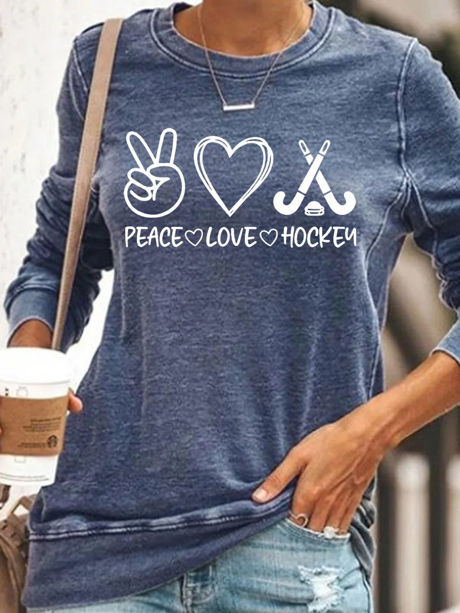 Peace Love Hockey Sweatshirt