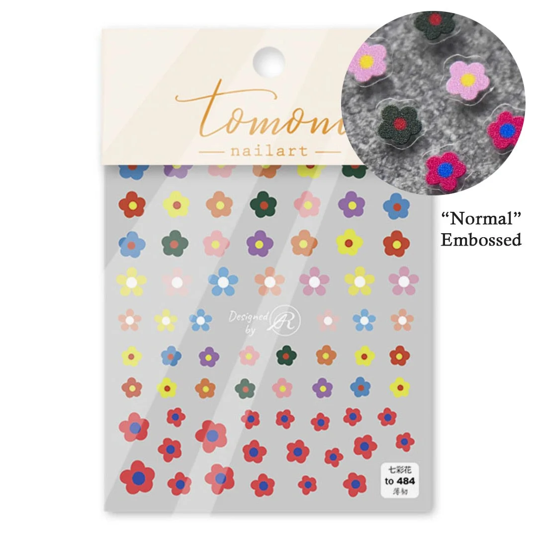 Beautizon Cute Flower Chick Ccircular Pattern High Quality 3D Engraved Nail Stickers Nail Art Decorations Nail Decals Design