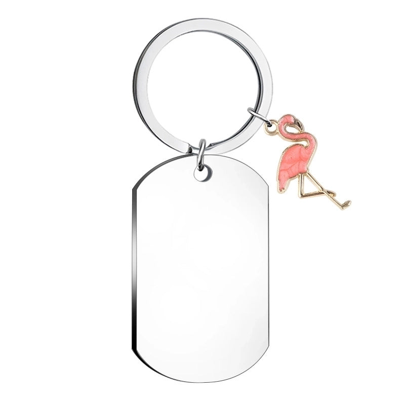 Minimalist Geometric Stainless Steel Unisex Bag Pendant Keychain