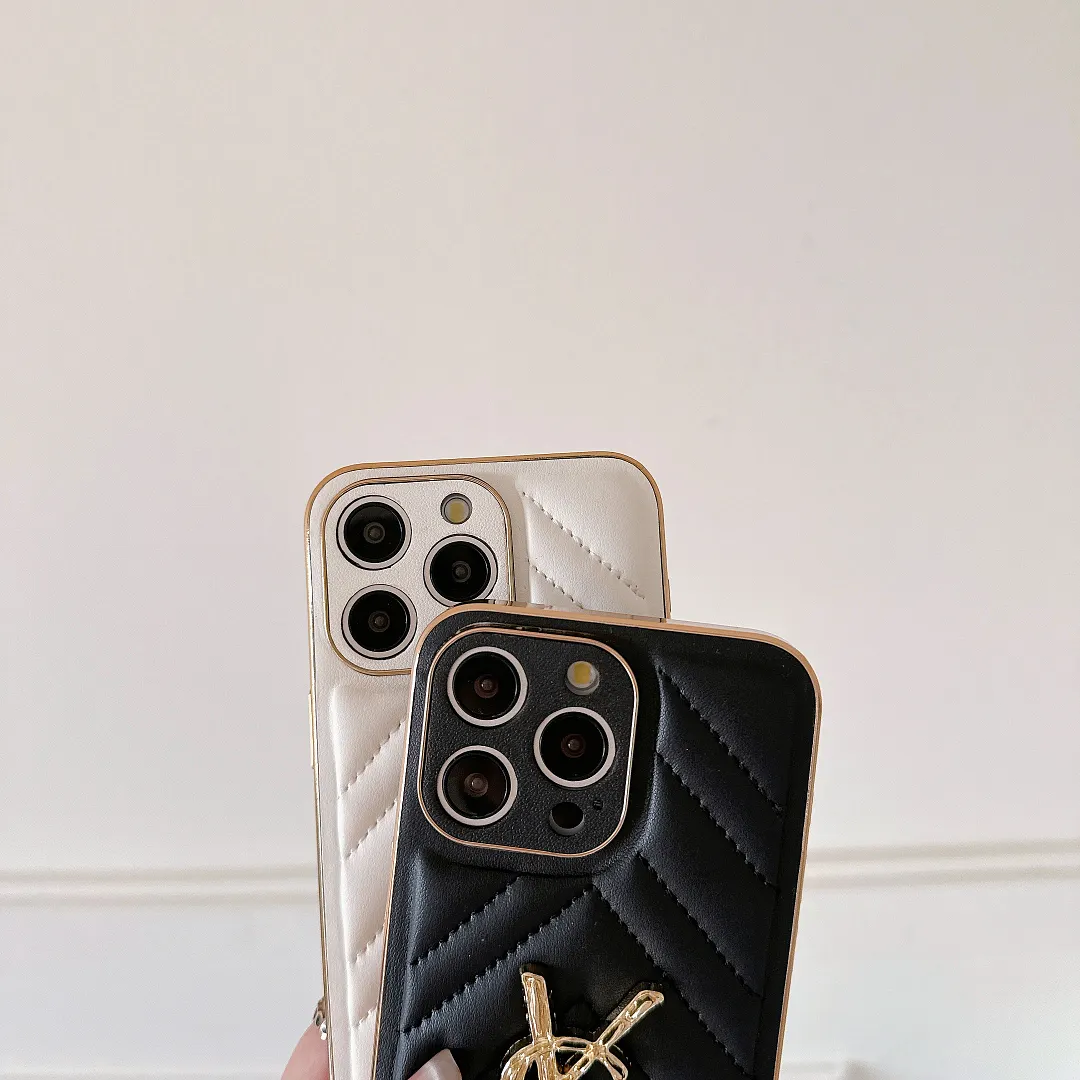 YSL Luxury Loulou In Quilted Leather Electroplating Apple iPhone Case