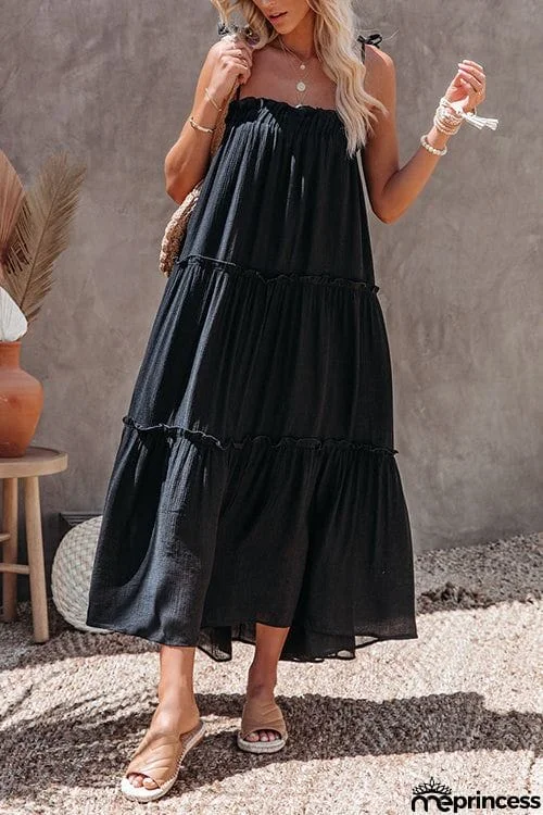 Flowy Tiered Slip Maxi Dress