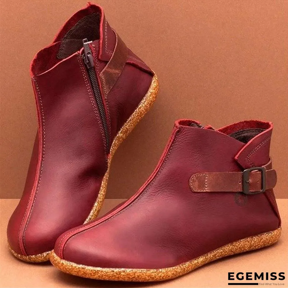 Flat Round Toe Retro Soft Boots | EGEMISS
