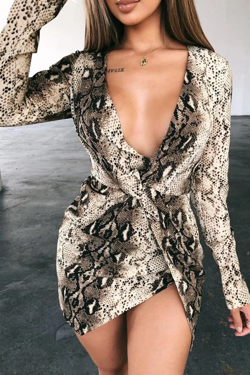 Sexy Snake Print Dress