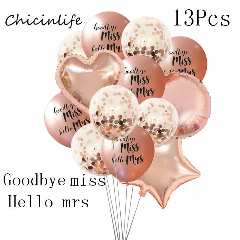 Chicinlife Rose gold Bride To Be Latex Balloons heart star balloon Bachelorette wedding party decoration