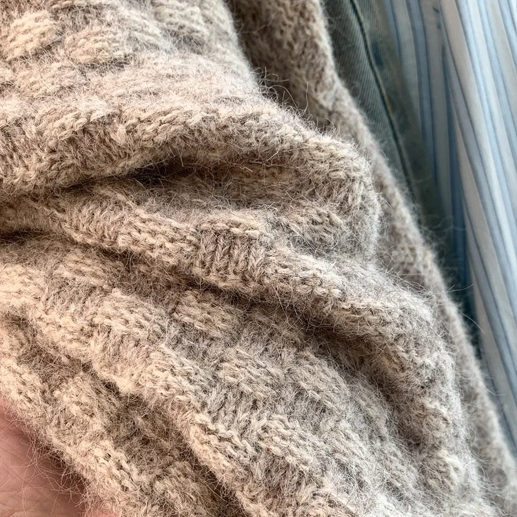 Athvotar Athvotar Women's Cotton Cashmere Lattice Half-High-Collar Sweater Korean Version Of The Student's Dress Dress Nice Hair Knitted Shirt