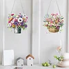 4Pcs Diamond Painting Acrylic Flower Pendant Single Side Drill Home Garden Decor