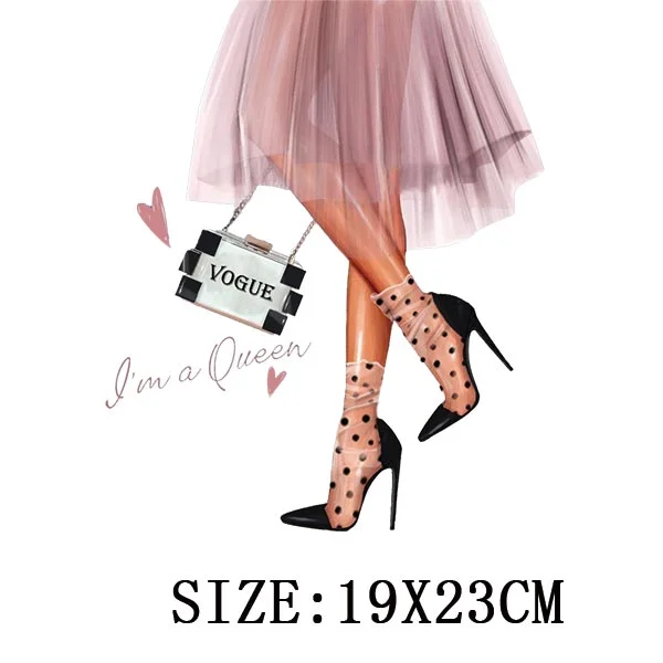 Beautiful Legs Thermal Stickers On T-shirt DIY Washable Iron On Transfers For Clothing Funny Design Patches On Clothes Appliqued