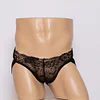 Men's sexy low-waisted sexy lace fully transparent underwear