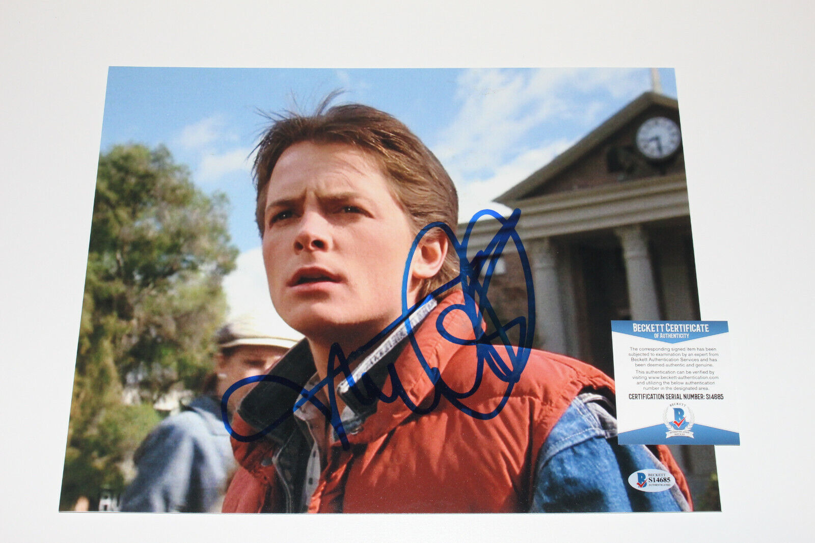 MICHAEL J. FOX SIGNED 'BACK TO THE FUTURE' MARTY 11X14 Photo Poster painting 7 BECKETT COA BAS