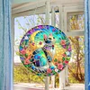 5D Diamond Painting Double Sided Effect  Stained Glass Panel Decorative Home Garden Decoration Hanging Kit(Cat)