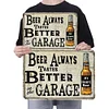 Beer Always Tastes Better In The Garage - Vintage Metal Signs(12*16Inch) - Bar
