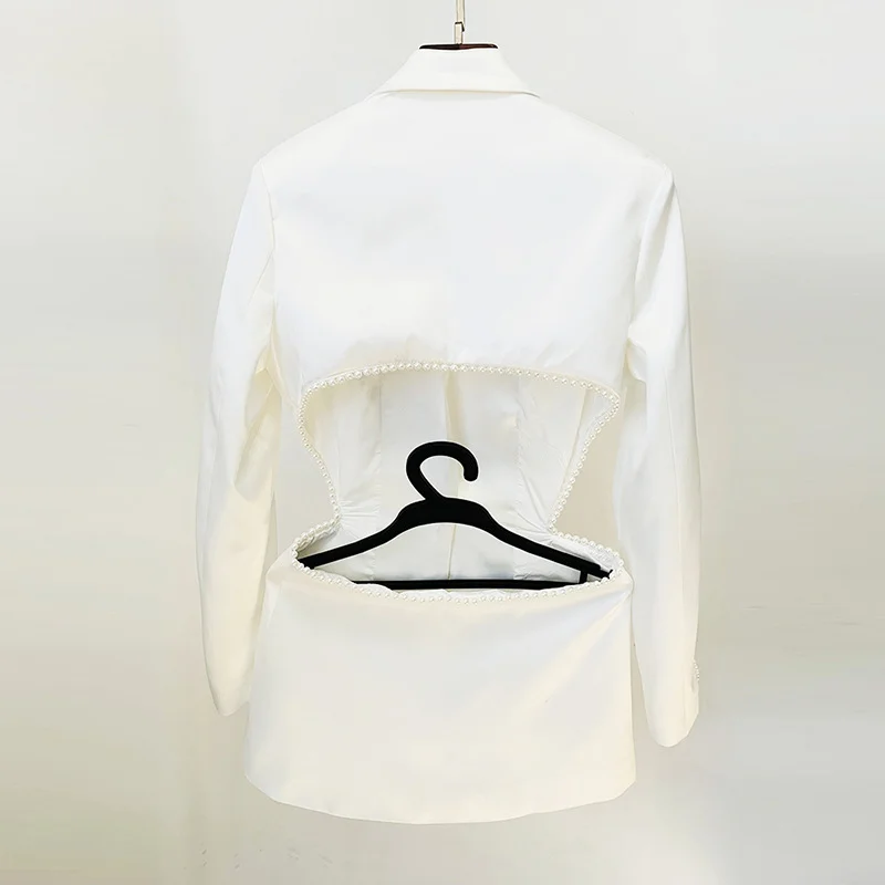 Nigikala Nigikala Early Spring New Fashion Hollow Nail Bead Three-Dimensional Flower Suit Pearl Lint Trousers