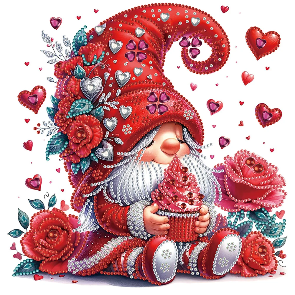 Diamond Painting - Partial Special Shaped Drill - Love Gnome(Canvas|30*30cm)
