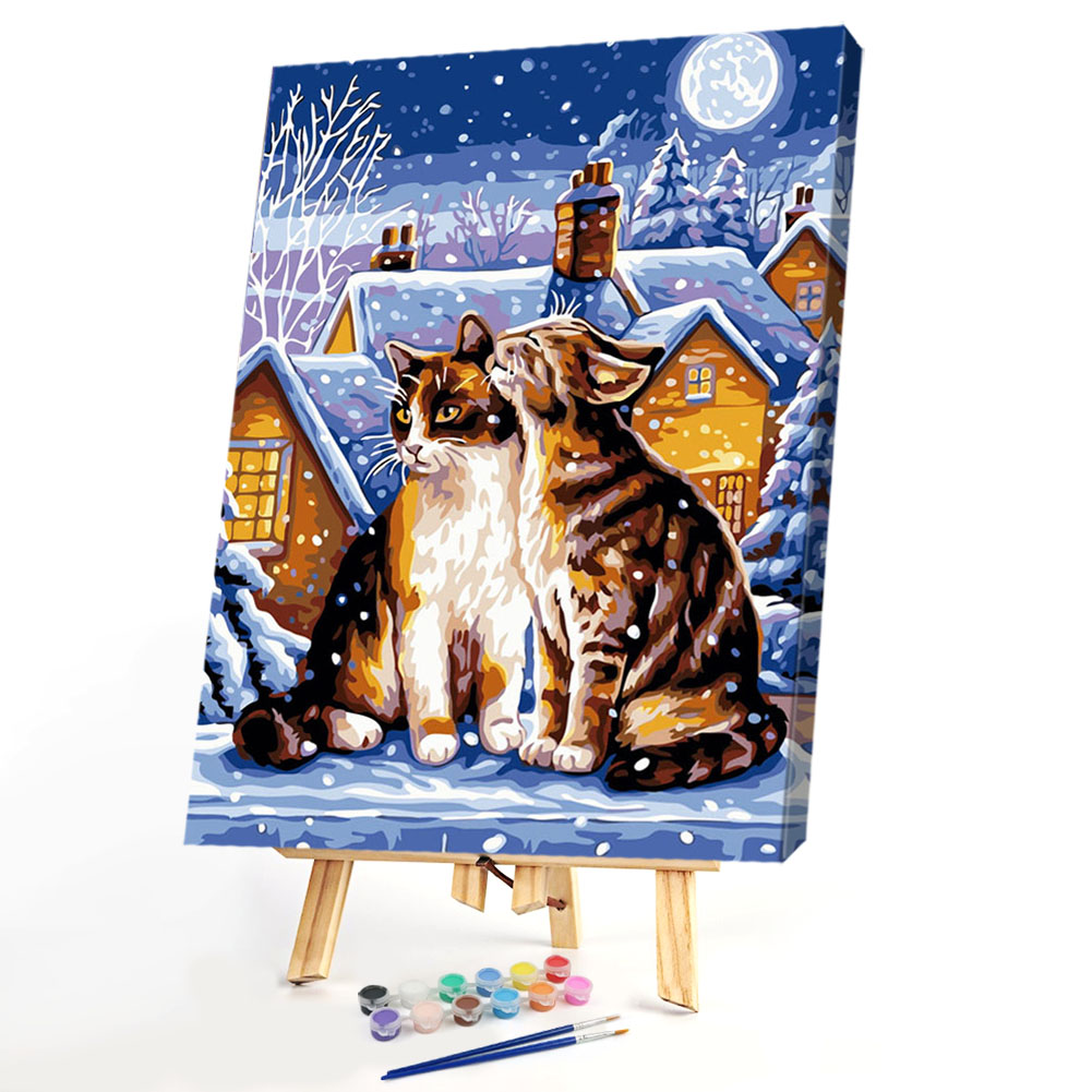 

40*50CM Paint By Numbers-Snow Cats, 501 Original