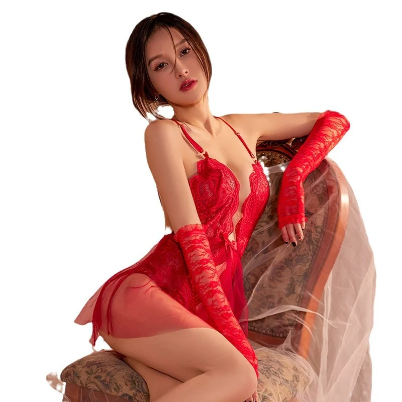 Uveng New Ladies Fashion Lace Women's Long Gloves Anti-Ultraviolet Long Wood Ear Lace Bridal Gloves