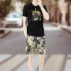 Men's Two-Piece Outfits Bear Letter Print T-Shirt & Shorts