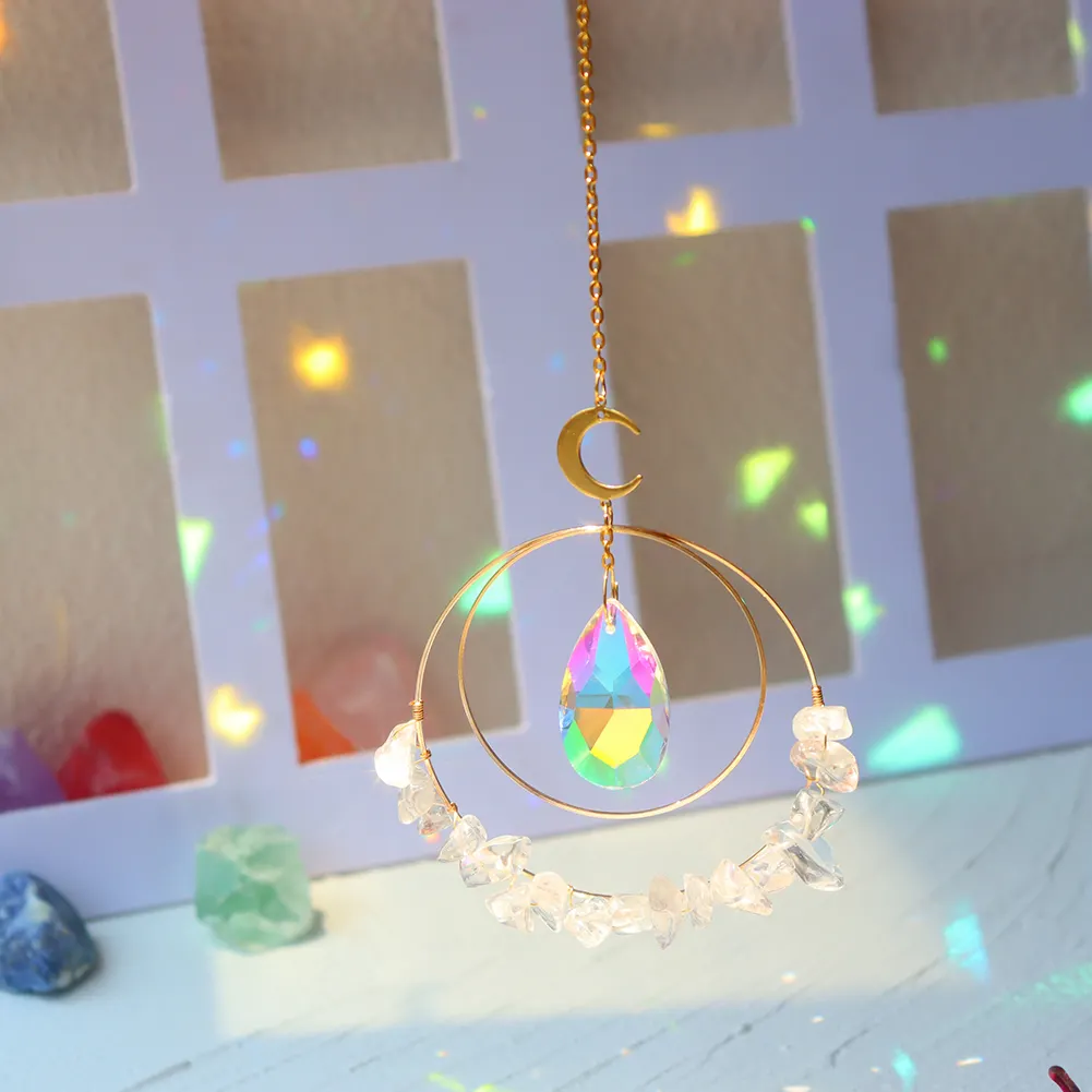 Crystal Sun Light Trapping Wind Chime Pendant Prism Lighting Catching Decor