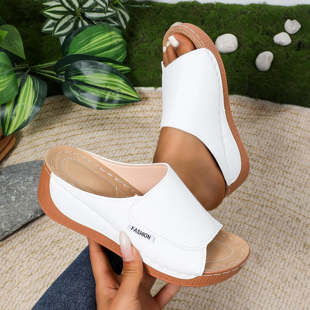 Breakj Breakj Thick-Bottomed Slippers Women's 2025 New Summer Simple Fashion Fish Mouth Slope And Slippers Women's Shoes