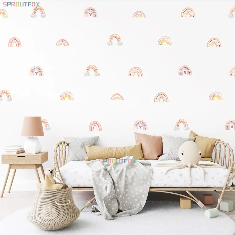 Rainbow Wall Stickers Decoration Baby Room Stickers On The Wall Kids Room Decoration Kids Wall Stickers For Girls Rooms
