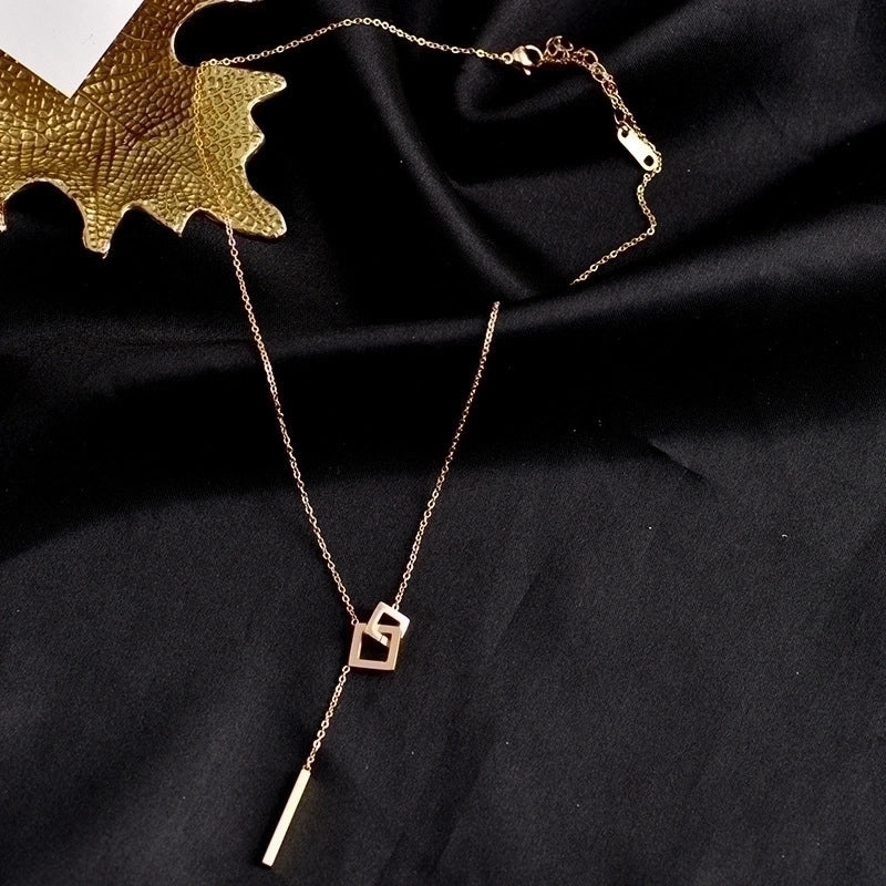 304 Stainless Steel 18K Gold Plated Minimalist Plating Geometric Necklace