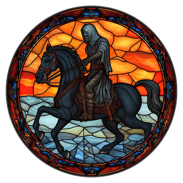 Halloween Glass Painting 30*30CM(Canvas) Full Round Drill Diamond Painting gbfke