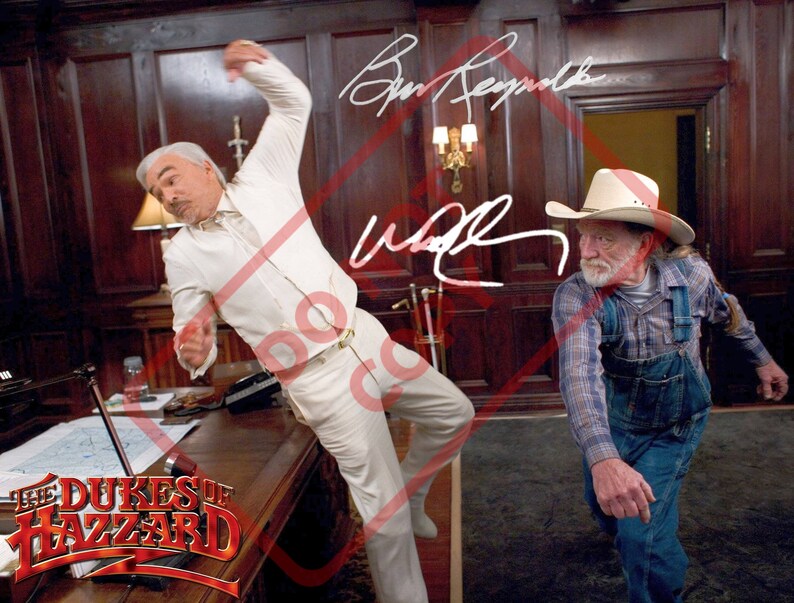 Burt Reynolds Willie Nelson Dukes of Hazzard 8.5x11 Autographed Signed Reprint Photo Poster painting