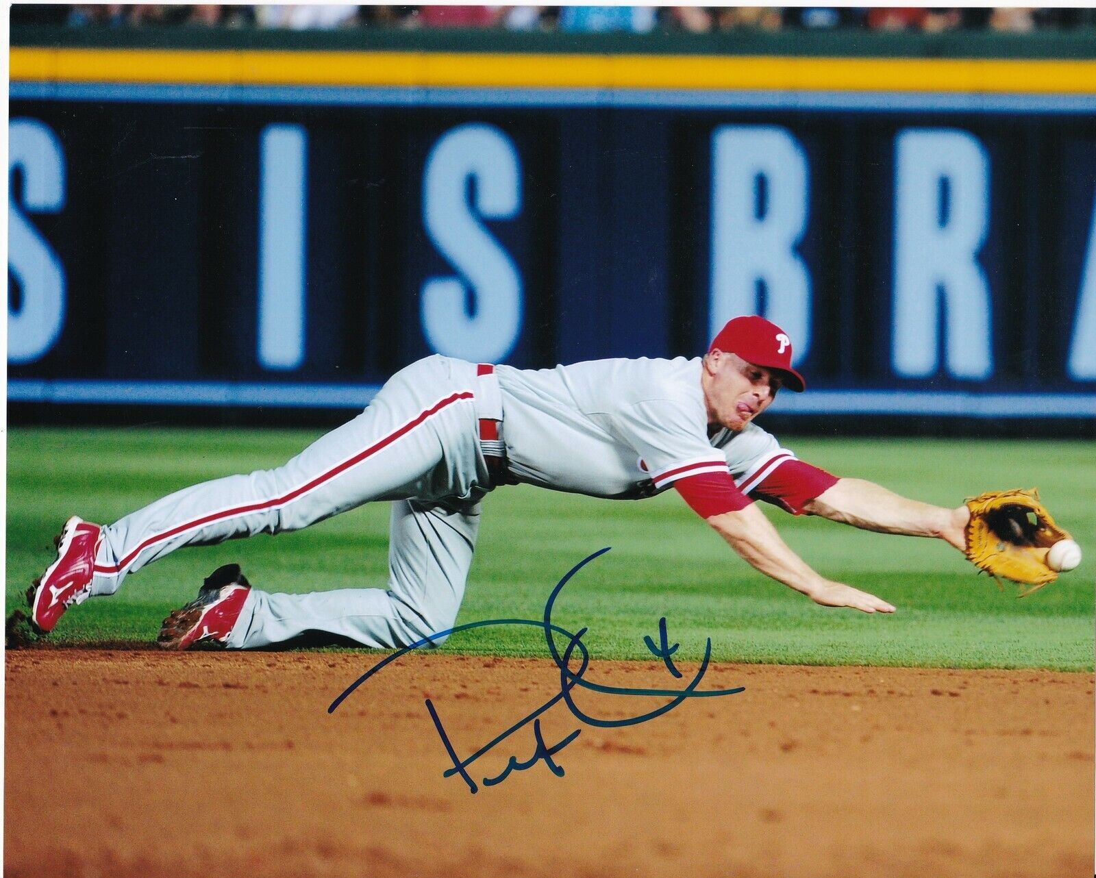 PETE ORR PHILADELPHIA PHILLIES ACTION SIGNED 8x10