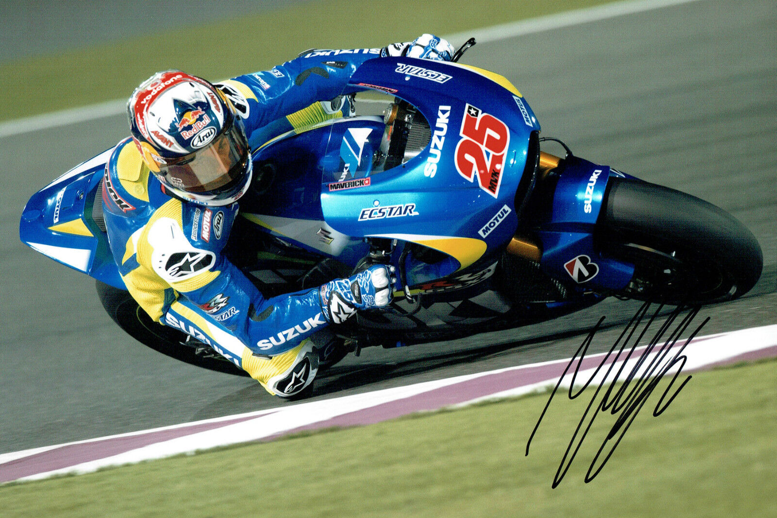 Maverick VINALES 2015 SIGNED MOTOGP Autograph 12x8 SUZUKI Photo Poster painting AFTAL COA RARE