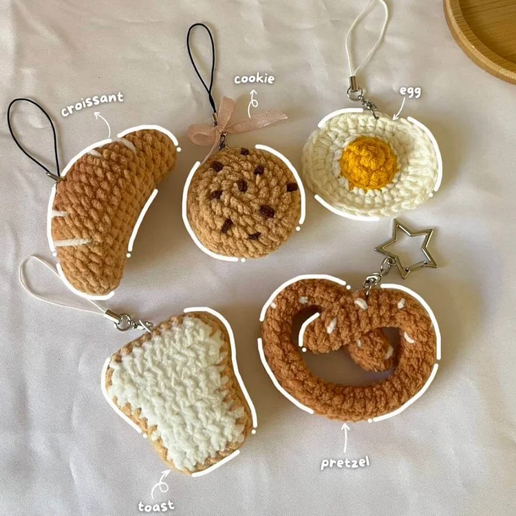 Breakfast Mini Keychains Crochet Pattern  —【Digital Pattern】
