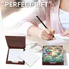 Colorful Hummingbird Wooden DIY Crystal Art Sticky Notes Holder (160 Blank Notepads) Diamond Painting Sticky Notes Dispenser Ideal for Home Office Supplies Handicrafts Gifts