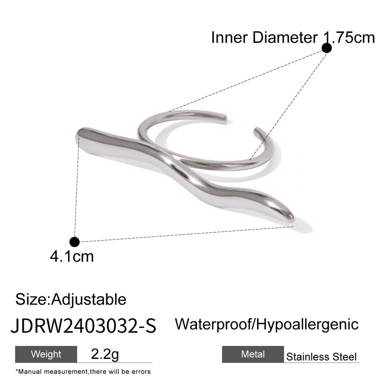 Exaggerated Artistic Geometric 304 Stainless Steel Layered Open Rings