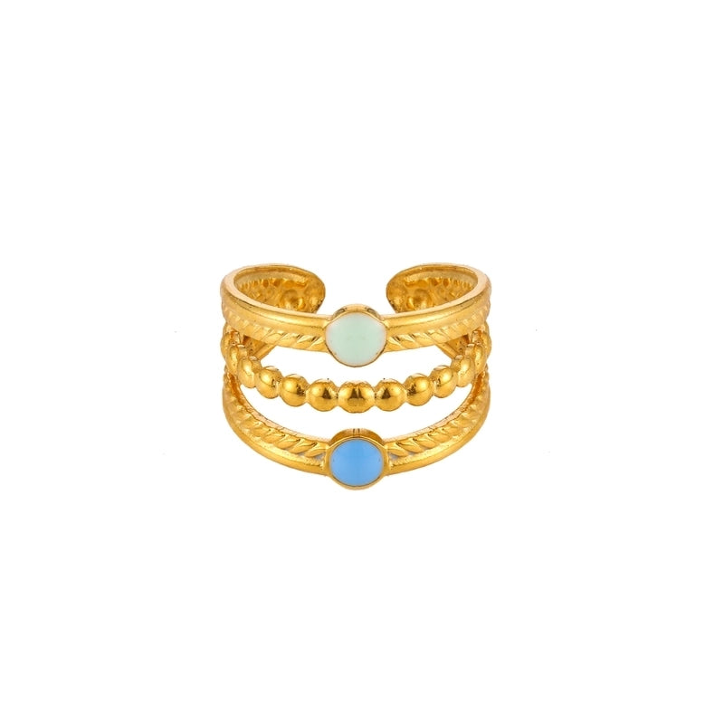 Elegant Minimalist Geometric 304 Stainless Steel Enamel Stainless Steel Rings