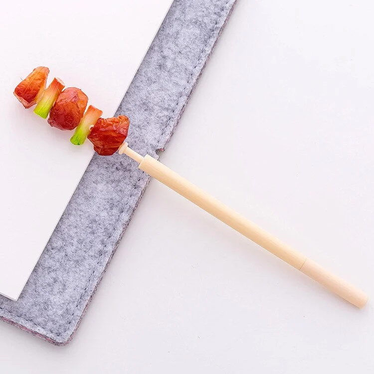 1 Piece Lytwtw's Cute Grilled Kebab Stationery Creative Ballpoint Pen Office School Supply Novelty Funny Lovely