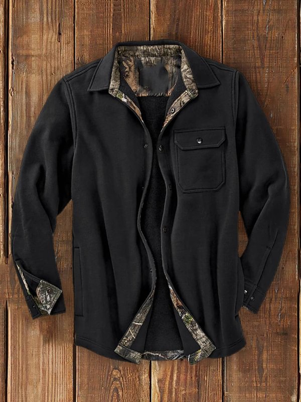 Men's autumn and winter plaid long-sleeved loose jacket