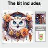 (Pre-Framed)Owl-Special Shape Diamond Painting Kit(25x25cm)