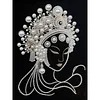 DIY Pearl Painting Peking Opera Women for Home Wall Decor with Frame(40x30cm)