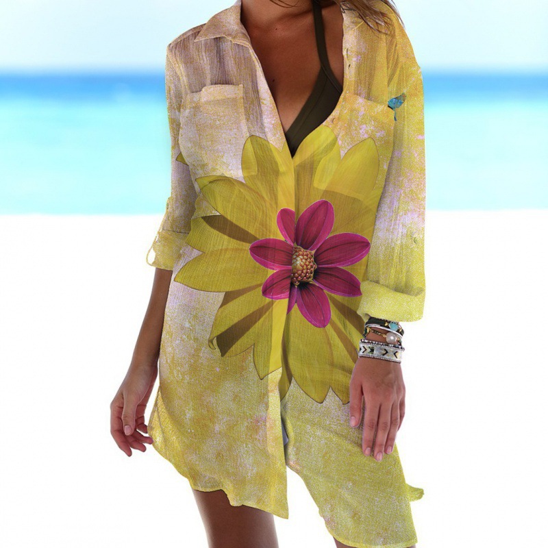 Mature Women Flowers And Plants 3D Printed Top Bikini Shirt