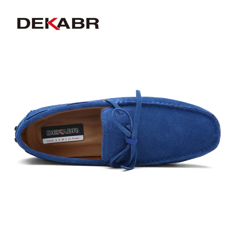 DEKABR Brand Big Size Cow Suede Leather Men Flats 2021 New Men Casual Shoes High Quality Men Loafers Moccasin Driving Shoes