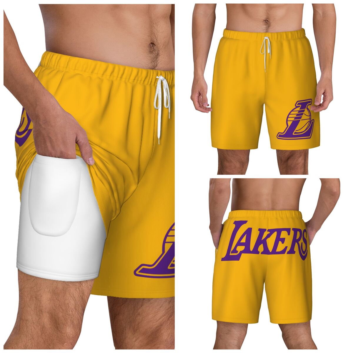 Los Angeles Lakers Swim Trunks Men