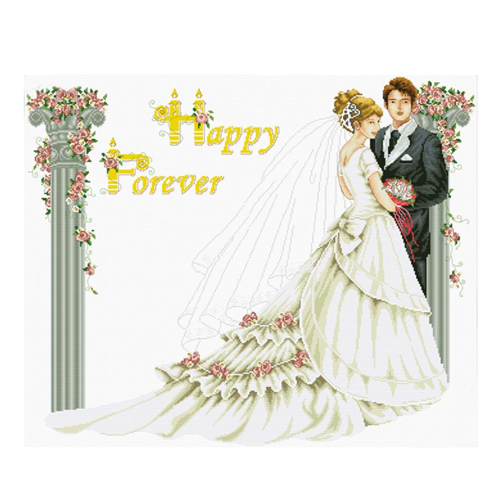 

Wedding - 11CT Stamped Cross Stitch - 93*79cm, 501 Original