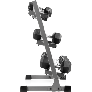 Side view of the XMark 3107.1 3-Tier Dumbbell Rack